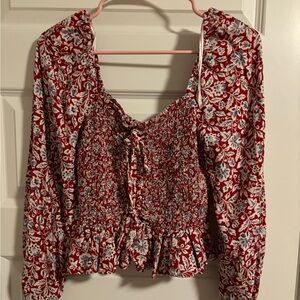 Size small red long sleeve top